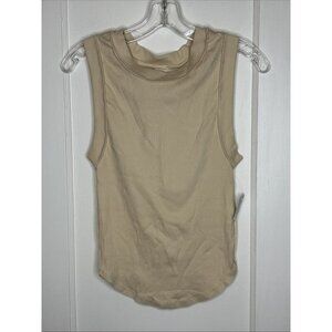 free people sleeveless ribbed top NEW size small in cream.
